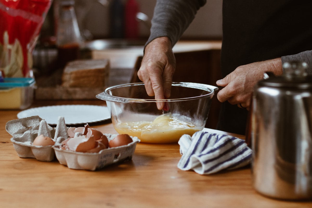 Student preparing gluten-free bread